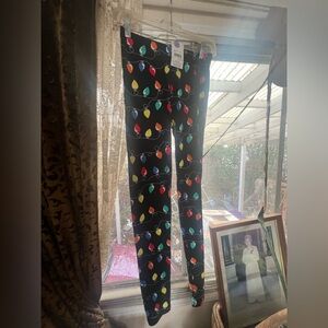 Festive String Light Patterned Leggings